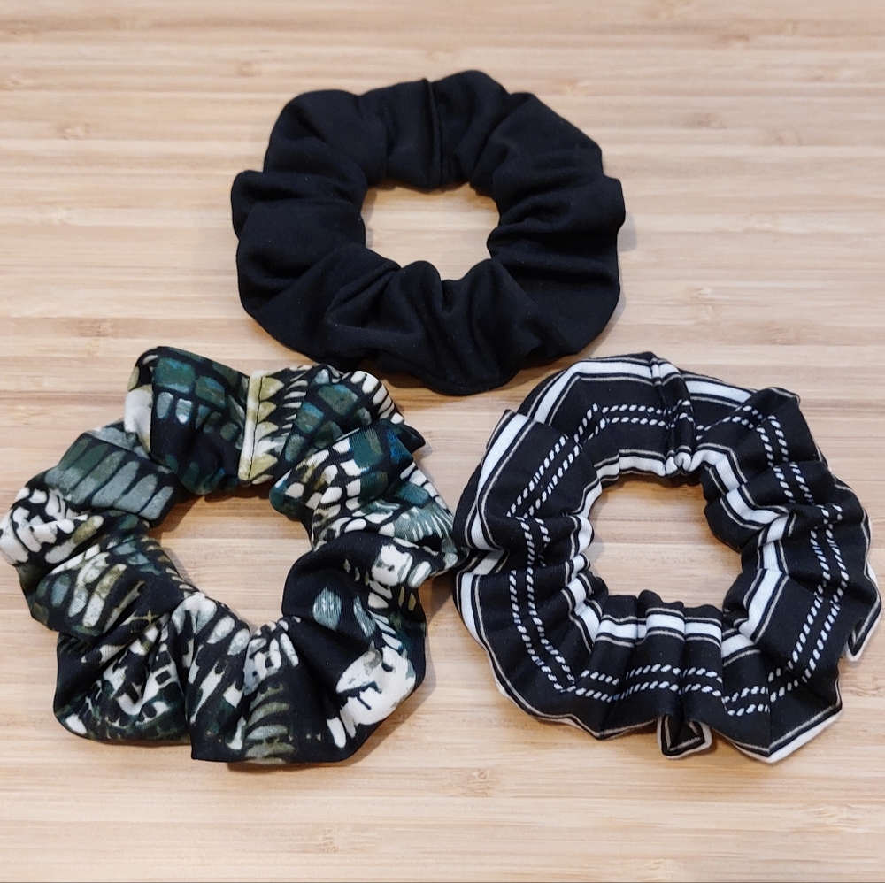 Homemade Mod Black Scrunchie 3-Pack